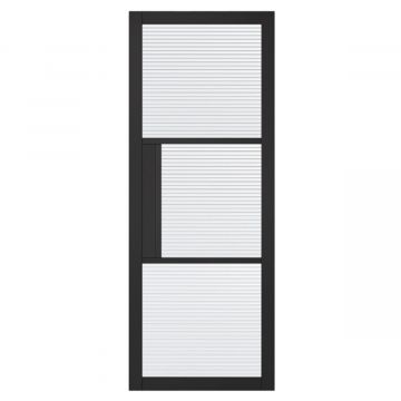 Tribeca Internal Black 3L Reeded Glazed Door