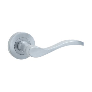 Turin Door Handle on Rose Satin Chrome