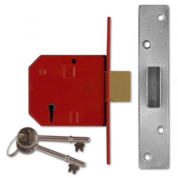 Union 5 Lever Mortice Deadlock 75mm Satin Chrome