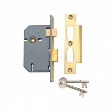 Union 3 Lever Mortice Sashlock 65mm Polished Brass
