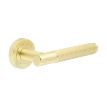 Venice Lined Door Handle On Rose Satin Brass