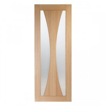 Verona Internal White Oak Clear Glazed Finished Door