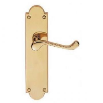 Victorian Door Handles On Latch Backplate Polished Brass