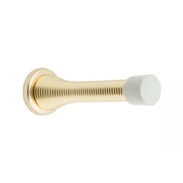 Wall Mounted Flexible Door Stop 75mm Electro Brass