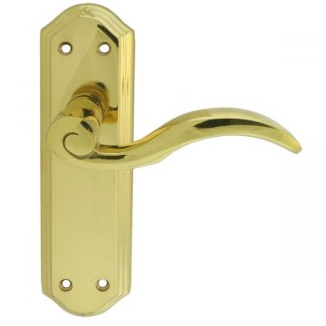 Wentworth Door Handle On Latch Backplate Polished Bronze