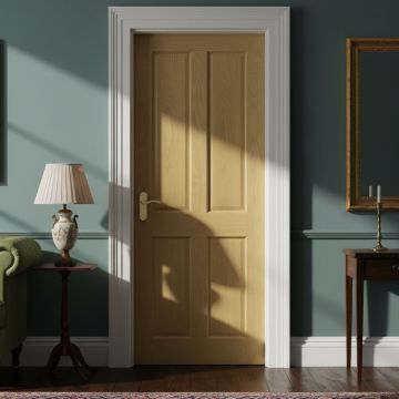 Internal White Oak 4 Panel Unfinished Door
