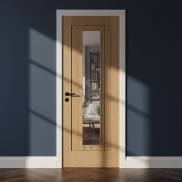 Mexicano Internal White Oak 1 Lite Clear Glazed Finished Door