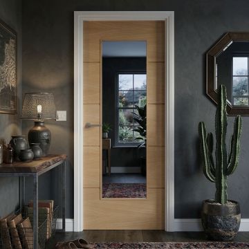 Albany Internal White Oak 1 Lite Clear Glazed Door