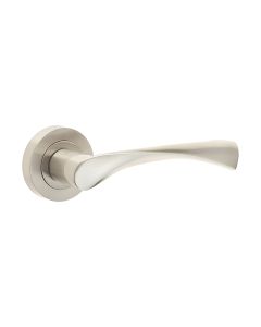 Comet Door Handle On Rose Satin Nickel
