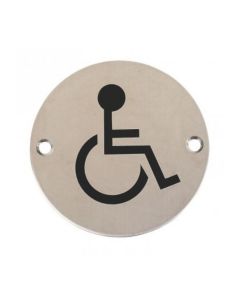 Disabled Symbol 76mm Satin Stainless Steel