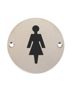 Female Symbol 76mm Satin Stainless Steel