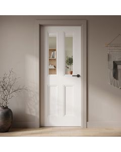 Harberton Smooth Internal White Primed 2 Lite Clear Glazed Door