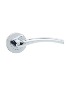 Opal Door Handle On Rose Polished Chrome