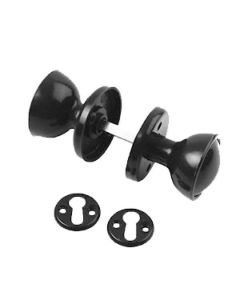 Rim Mortice Knob Set Black