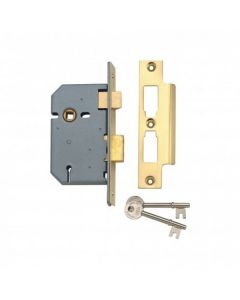 Union 3 Lever Mortice Sashlock 65mm Polished Brass