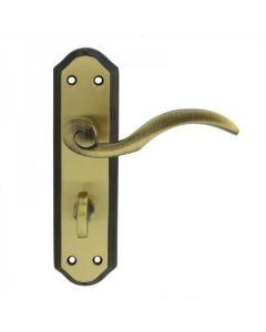 Wentworth Door Handle On Bath Backplate Florentine Bronze