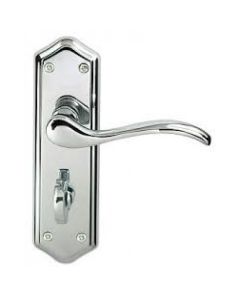 Paris Suite Door Handles On Bath Backplate Polished Chrome