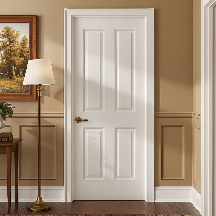 Canterbury Woodgrain Internal White Primed 4 Panel Fire Door main product photo