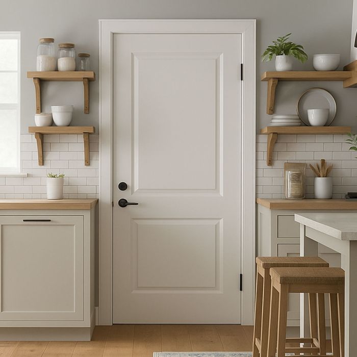 Cambridge Woodgrain Internal White Primed 2 Panel Door main product photo