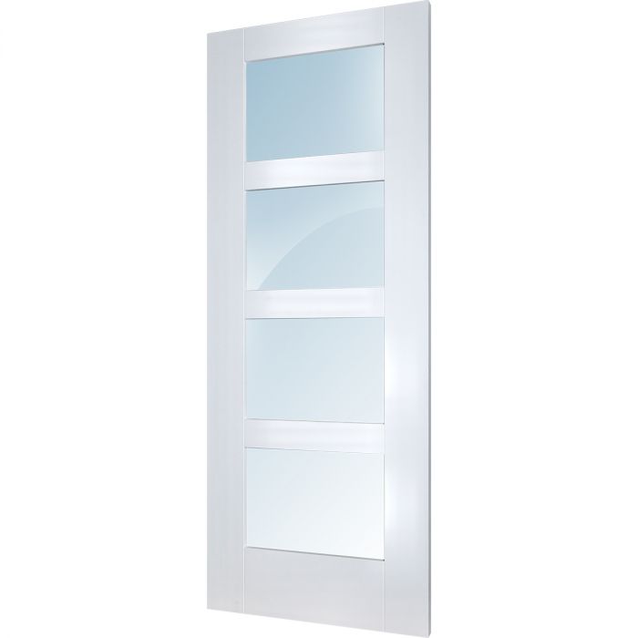 Shaker Internal White Primed 4 Lite Clear Glazed Door main product photo