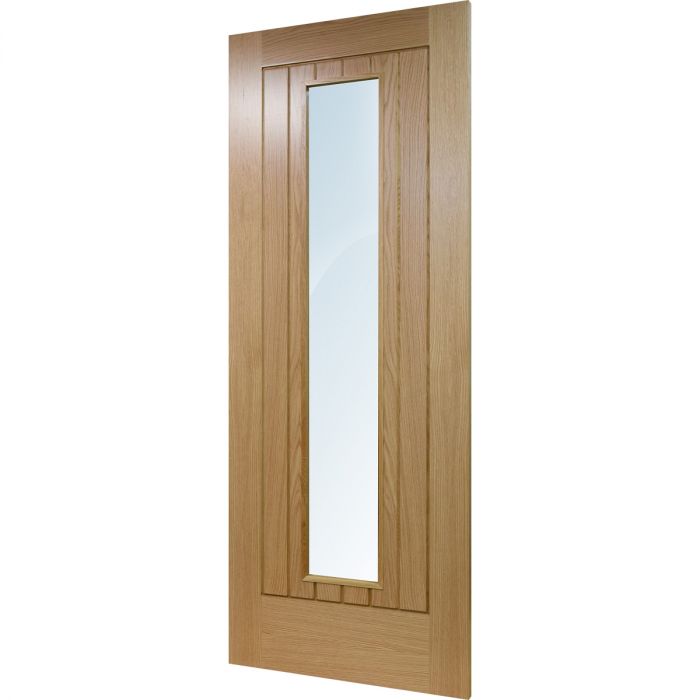 Mexicano Internal White Oak 1 Lite Clear Glazed Finished Door main product photo