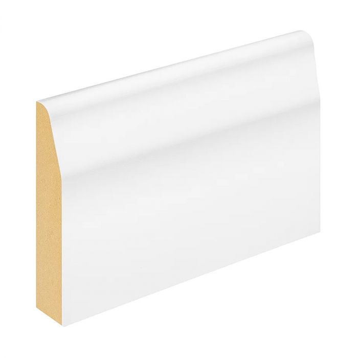 White Primed MDF Chamfered & Rounded Skirting Board 18mm × 144mm × 5.4m main product photo